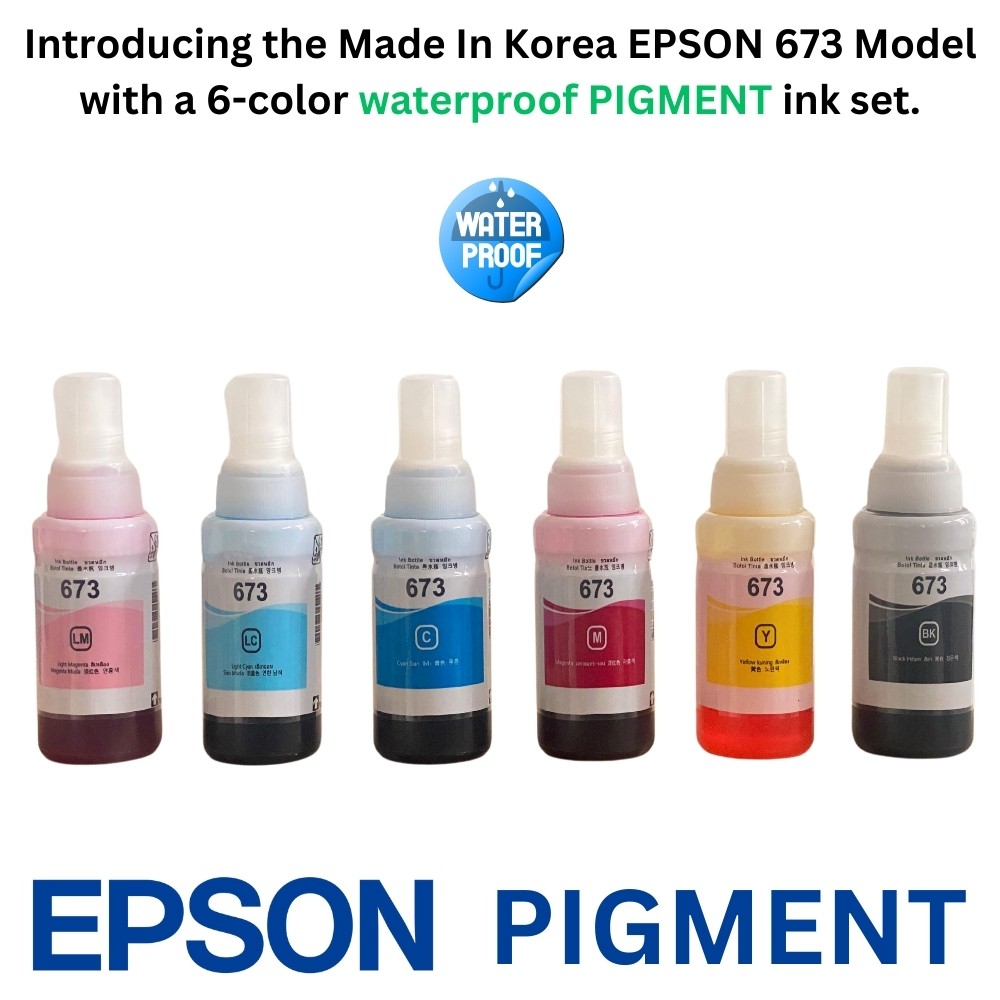 Epson 673 WaterProof Pigment Ink 6 Colour Set